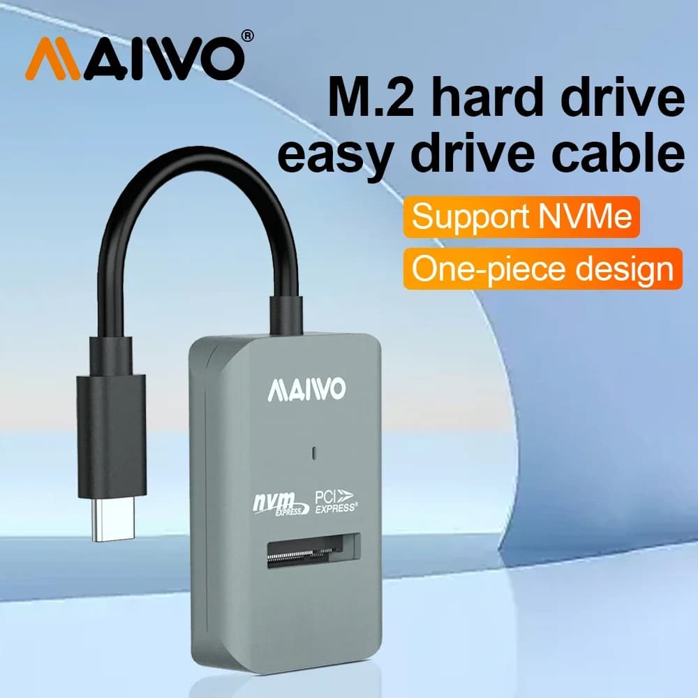 Custodia SSD MAIWO M.2 NVME Scatola SSD PCIe da 10 Gbps per disco SSD M.2 NVMe SATA Custodia per disco rigido esterno con interfaccia M2 NVME a tipo C