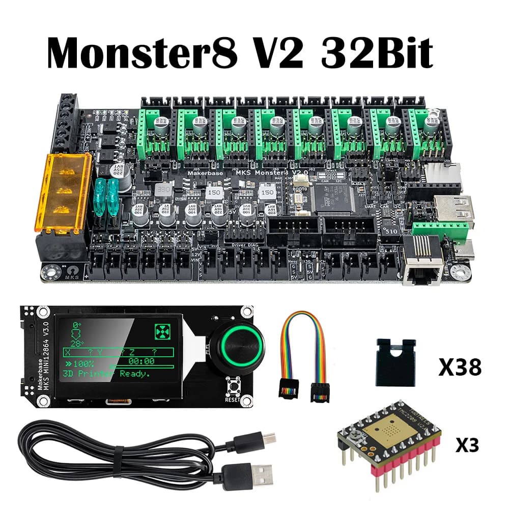 Makerbase MKS Monster8 V2 32Bit 168Mhz F407 3D Printer Parts Control Board TMC2209 for Voron VS Spider Octopus