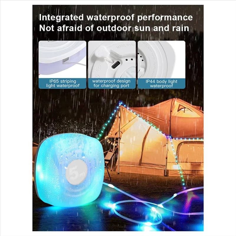 AT63-Nachtlampje Luce notturna a LED Smart APP RGB Luci da campeggio per esterni Lampada da atmosfera ricaricabile impermeabile per ambienti 5M