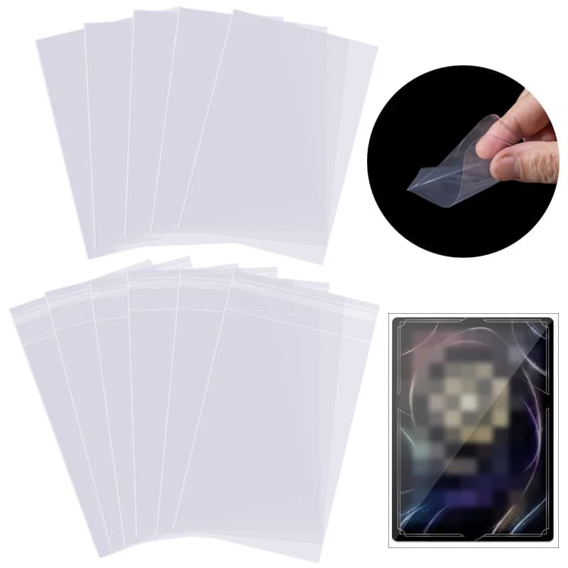 100/200 pz Buste per carte 65x90mm Bocca piatta/Autosigillante Trasparente Impermeabile Raccogliere per la caccia alle stelle/Protezione della carta da gioco TMZ