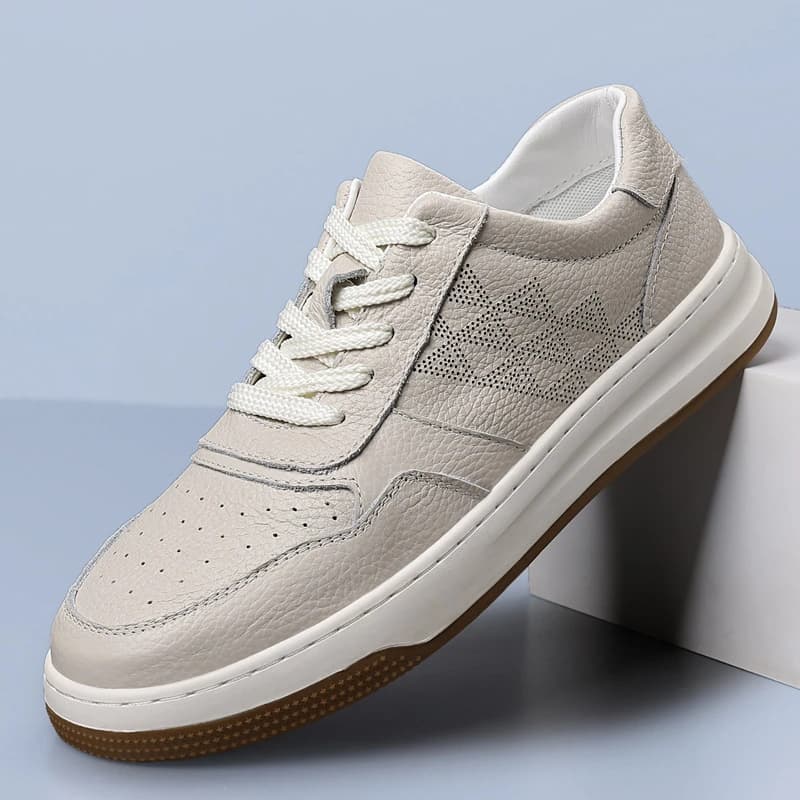 Men Board Shoes 2026 Summer New Stitching Detail Casual Leather Shoes Youth Breathable Sport Trendy Low Top Daily Shoes For Men