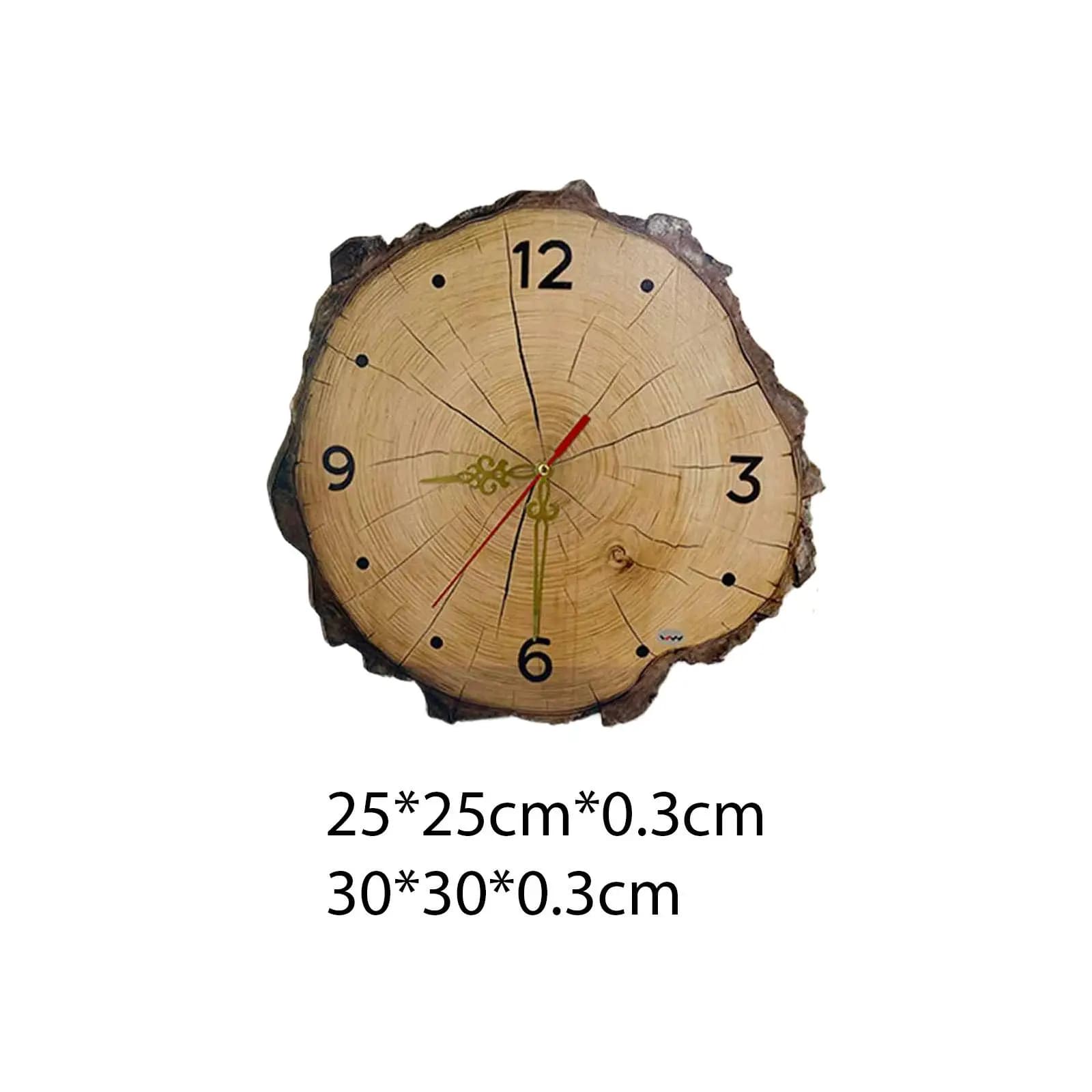 Decorative Wooden Wall Clock Elegant Rustic Design Noiseless Wall Timepiece for Living Room Bedroom School
