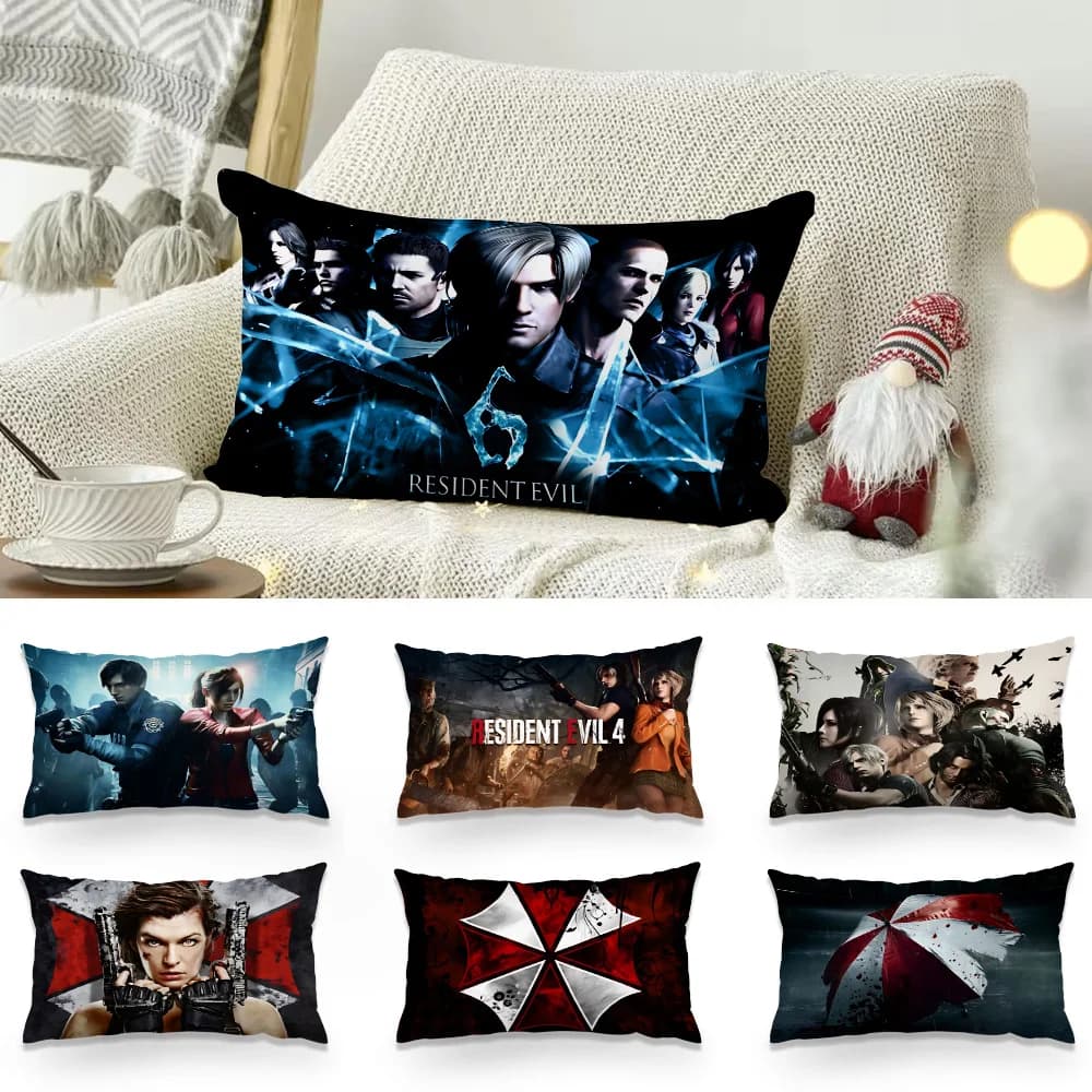 Pillow Covers Cartoon Residents Evil Sofa Decorative Home Double-sided Printing Short Plush Cute Cushion Cover