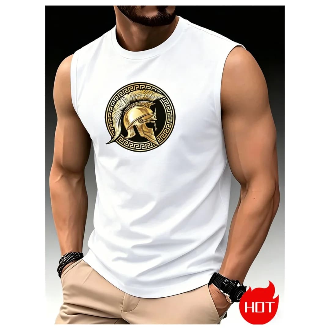 Men‘s Running sleeveless T-shirt Summer Thin Top Trend curve printing Quick Dry tank tops Breathable Fitness vest Sports T-shirt