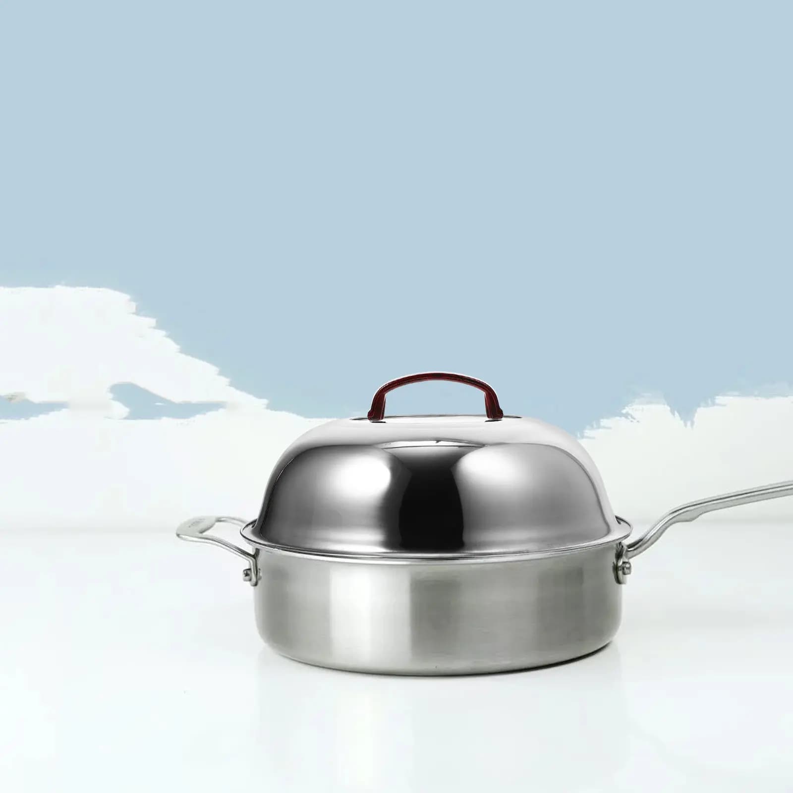 Reusable stainless steel Arco Transparent cover for pots, pans and tiles, Dishwasher washable, Kitchen accessory
