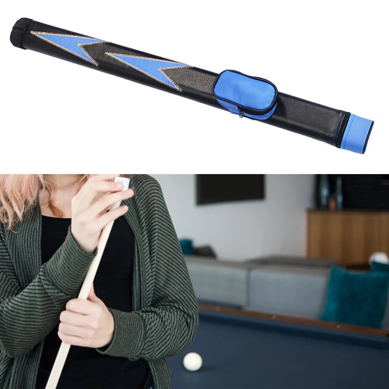Pool Cue Case Billiard Pool Cue Stick Carrying Bag Lightweight Billiard Carrying Holder Snooker Cue Storage Pouch with Zipper