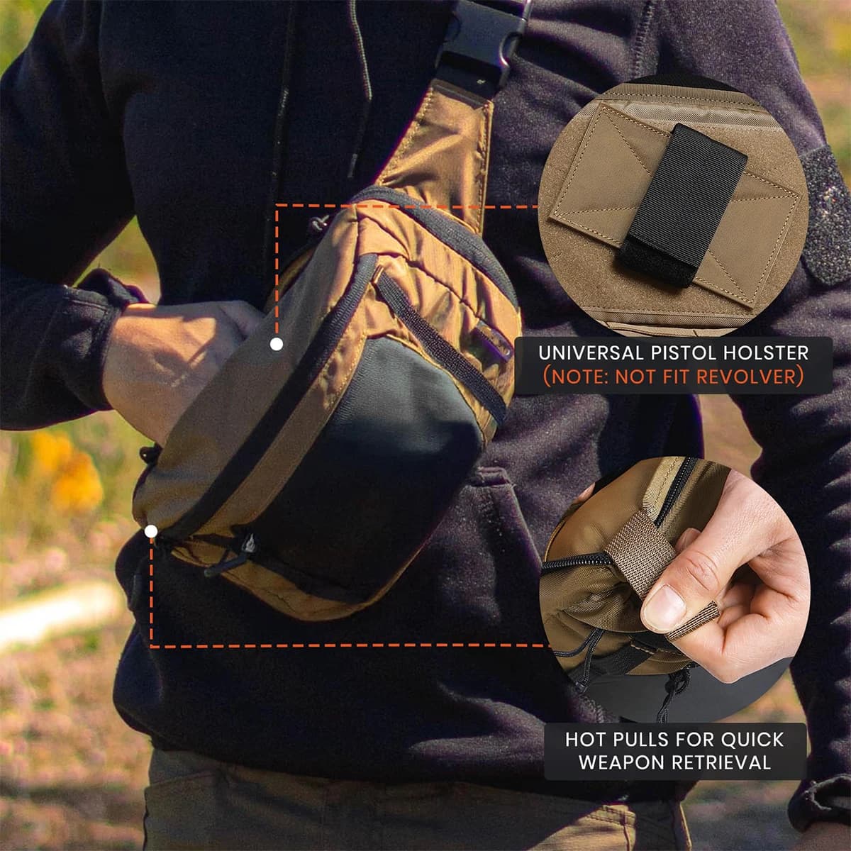 Marsupio tattico CCW Marsupio da trasporto nascosto Cintura regolabile Marsupio per telefono Custodia per pistola con fondina universale per pistola