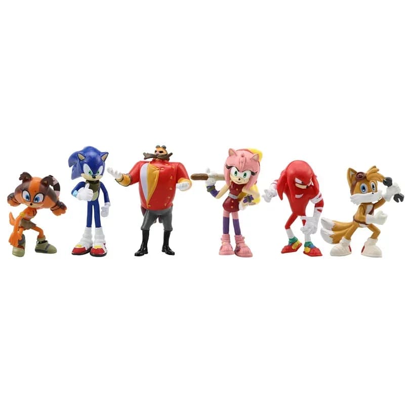 Sonic Il 6 pezzi/set Bambola Anime Figura Giocattoli 4a Generazione Boom Rare Dr Eggman Shadow PVC Giocattolo Per Bambini Personaggi Regalo 4-7 cm
