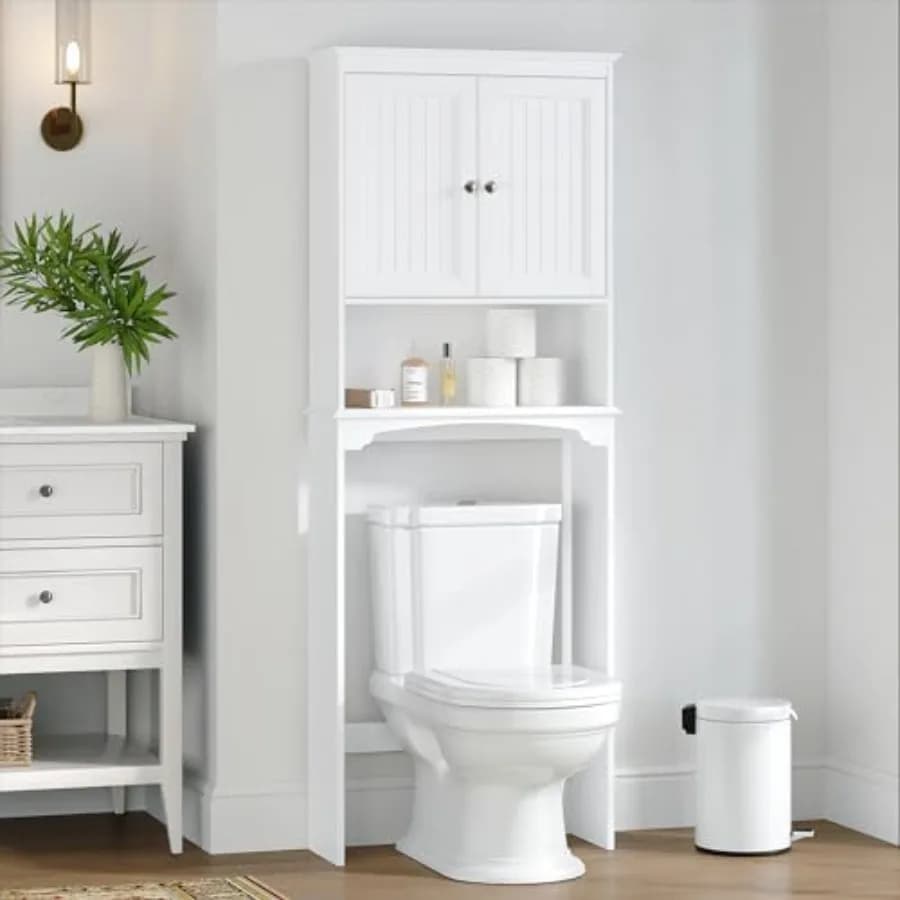 Mobiletto portaoggetti da posizionare sopra il WC, Scaffale da bagno sopra il WC, Organizzatore per mobiletto da bagno