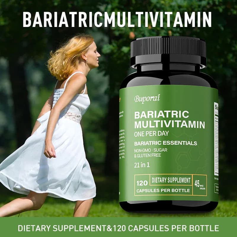 Bariatric multivitamin supplement: contains 21 vitamins and minerals to promote general health and maintain energy levels