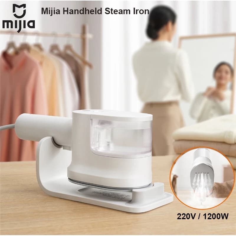 XIAOMI Mijia Piroscafo per indumenti portatile, Ferro da stiro a vapore per vestiti domestici 220V 1200W, Stiratrice piatta/verticale con rimozione degli acari