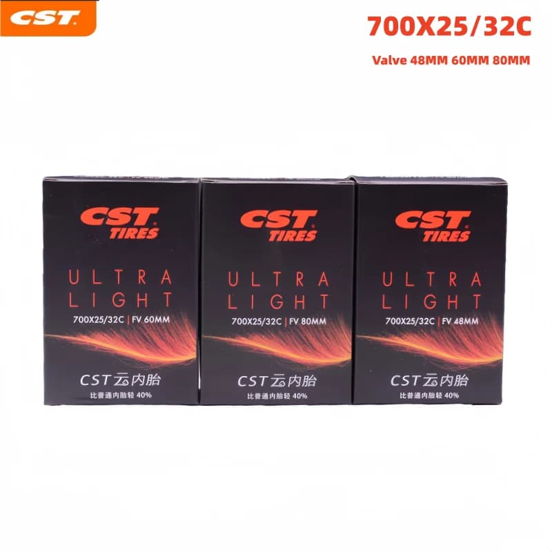 CST Ghia Camera d'aria per bicicletta 700C Bici da strada Tubi in gomma ultraleggeri 700X25-32C Valvola Presta 48MM 60MM 80MM