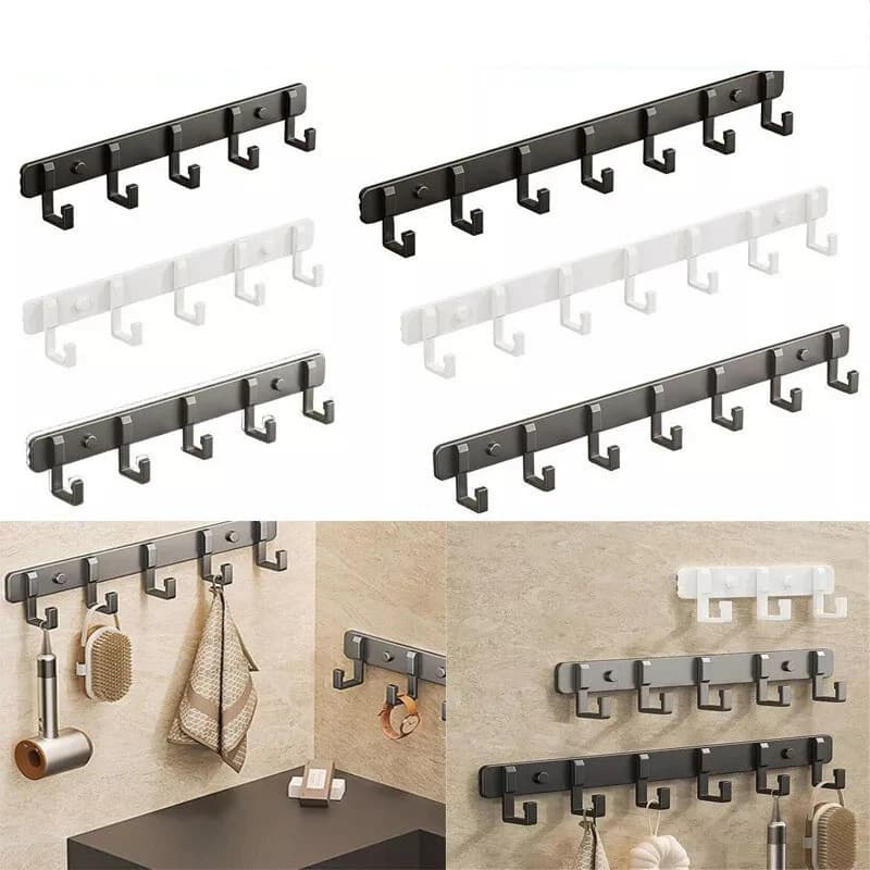 1pc da 3 a 7 ganci ganci in metallo supporto chiave in alluminio cappotto vestiti porta supporto gancio per rack gancio a parete