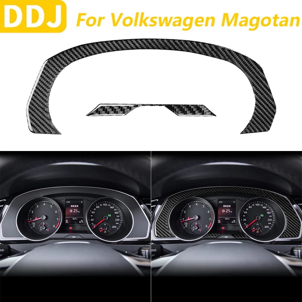 For Volkswagen Magotan CC 2017-2024 Carbon Fiber Dashboard Speedometer Surround Panel Cover Drcorative Car Accessories Sticker