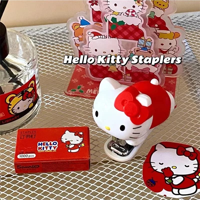 Set di Graffette Hello Kitty e Melody, Figure Anime Kawaii, Carine Graffette a Tema Cartone Animato per Studenti, Forniture per Ufficio e Scuola