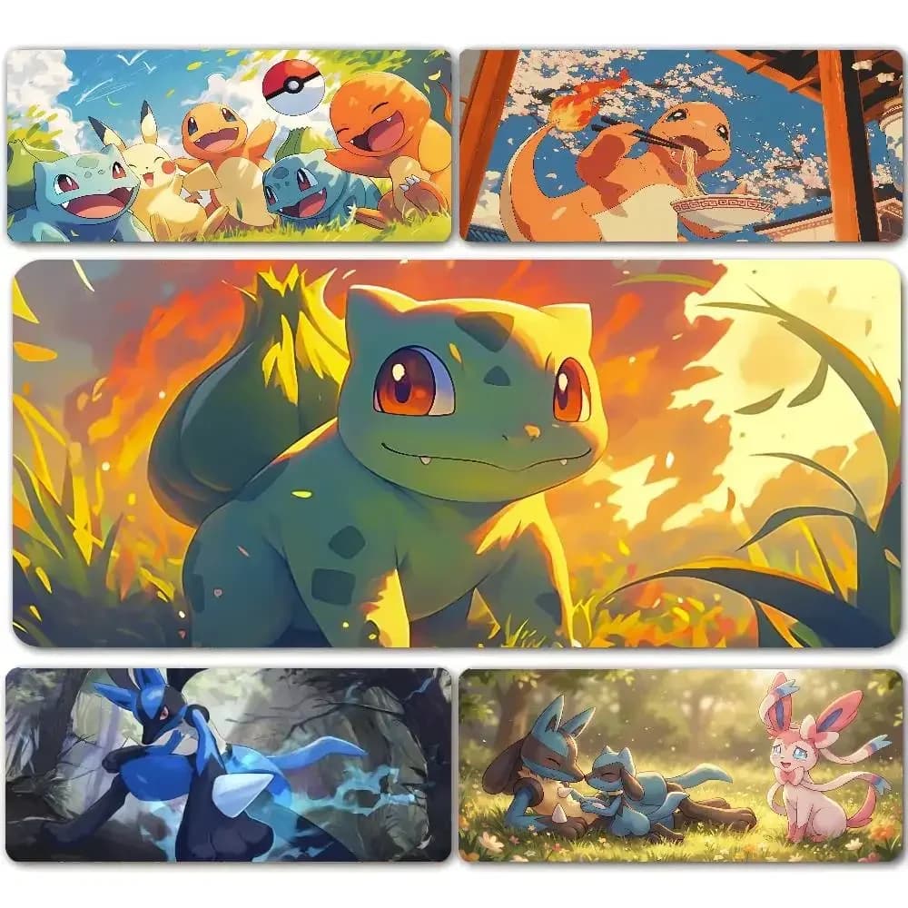 Pokemon Gengar Gaming Mouse Pad Large Desk Mat 2MM Stitched Edge Non Slip Rubber Base Keyboard Pad Office Decor