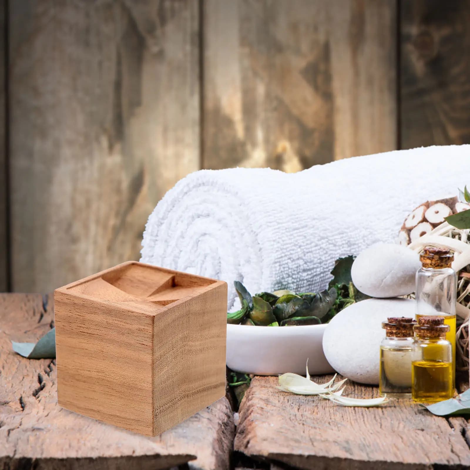 Diffusore di Oli Essenziali in Legno di Noce Nero, Aromaterapia per Casa, Ufficio e Camera da Letto, Aiuto per il Sonno e Ringiovanimento