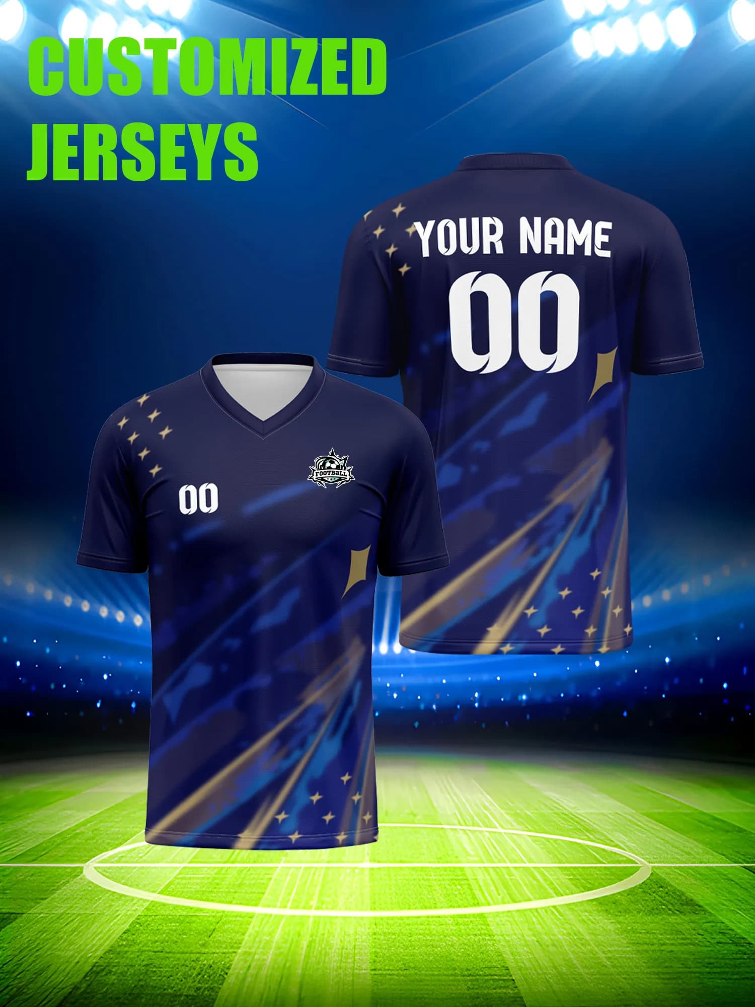 Maglia da calcio personalizzata con immagine, numero e nome personalizzati, kit per giovani in poliestere traspirante casual