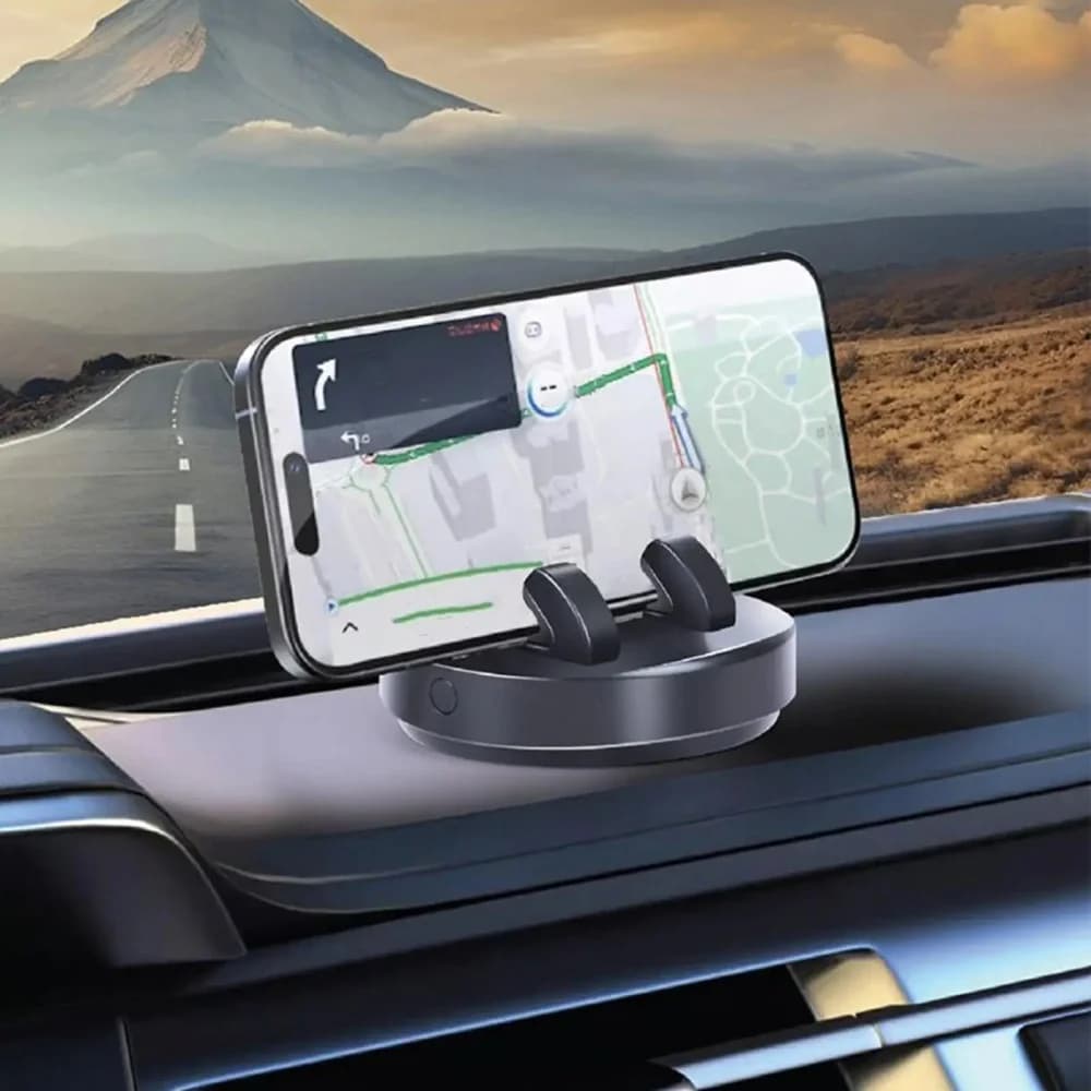 Supporto per Telefono 2-in-1 Multifunzionale per Auto, Porta Carte di Parcheggio Temporaneo e Supporto GPS per Cruscotto