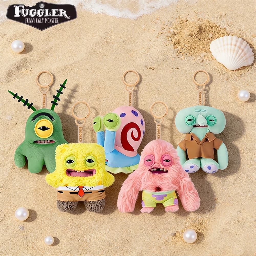 Fuggler con SpongeBob SquarePants, Portachiavi Originale, Bambole di Peluche, Patrick Star, Gary, Squidward Tentacles, Mostro Brutto, Giocattoli di Peluche