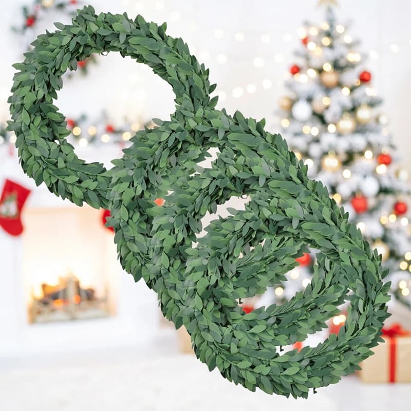 Ghirlanda di Foglie di Edera Artificiale 7,5M, Piante Rampicanti Finte, Decorazione per Casa, Matrimoni, Natale, Interni ed Esterni, Giardino, Festival