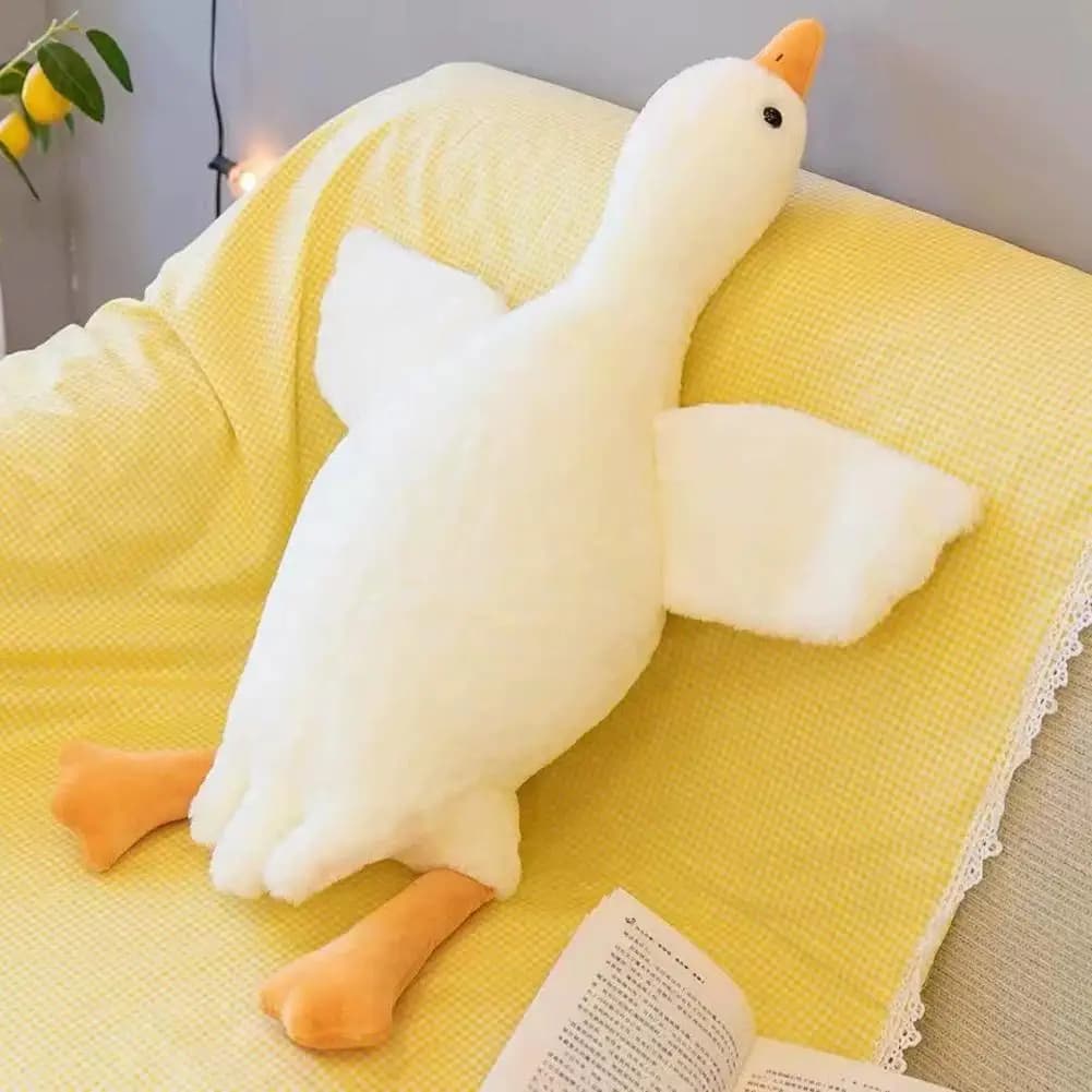 Divertente oca farcito morbido anatra peluche cuscino per dormire cuscino del divano cigno bambole d'oca per divano letto compagno di sonno tachabile