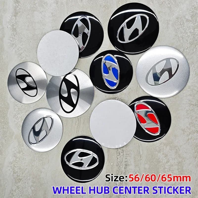 4pcs 56mm 60mm 65mm Car Wheel Center Covers Badge Sticker Stickers For Hyundai i20 Elantra Getz Sonata Terracan Tucson Trajet