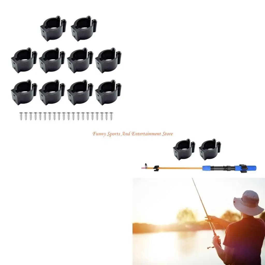 C4DE 10 pezzi clip per canna da pesca organizzatori stecche da biliardo clip per porta canna da pesca