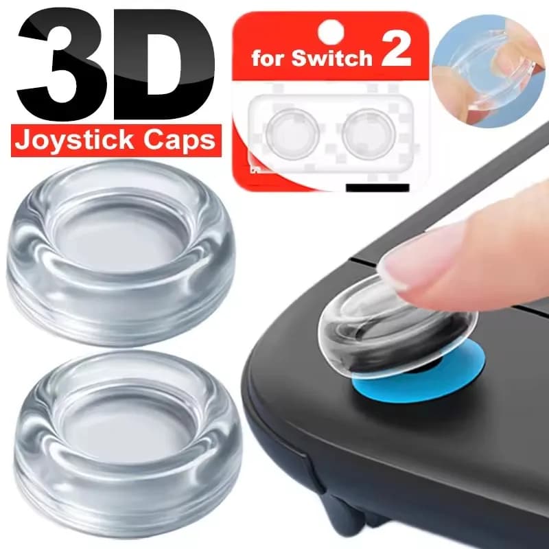 Cappucci per joystick per Switch 2 Console Tappo per impugnatura per pollice in silicone morbido per Switch2 Joypad Copertura per impugnatura per levetta antiscivolo trasparente