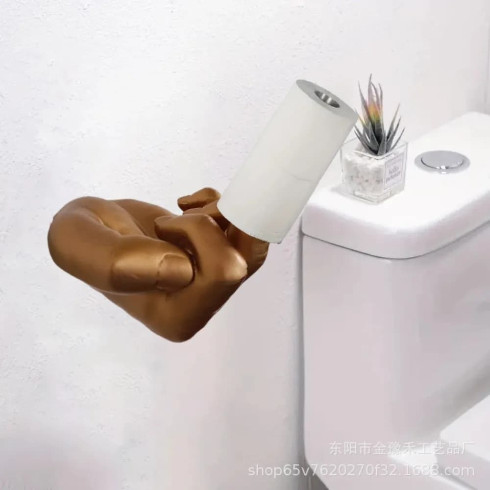 Creative Wall Mounted Bathroom Tissue Holder Toilet Paper Hook Resin Craft Restroom Organizer Decorative Hanger Wc Accessories