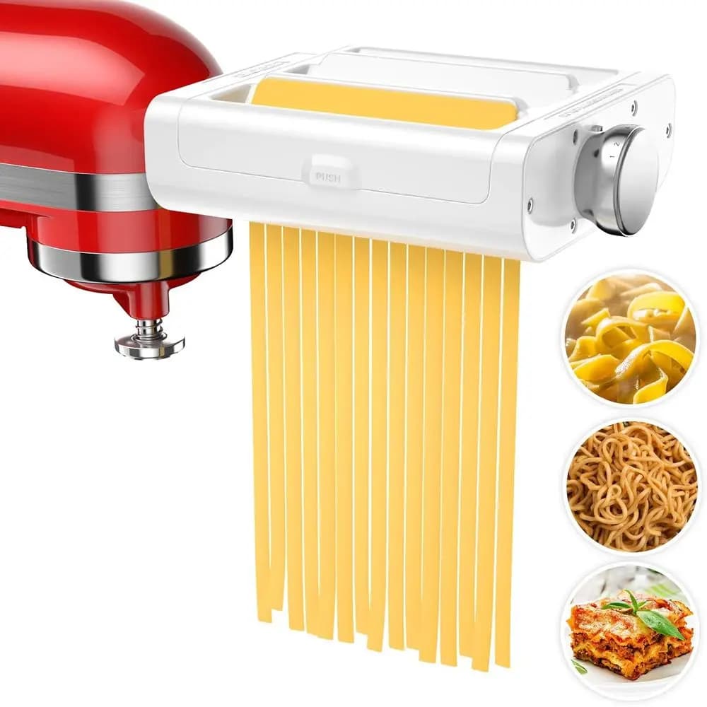 Set di accessori per pasta 3-in-1: rullo, tagliapasta per spaghetti e fettuccine, accessori per macchina per pasta