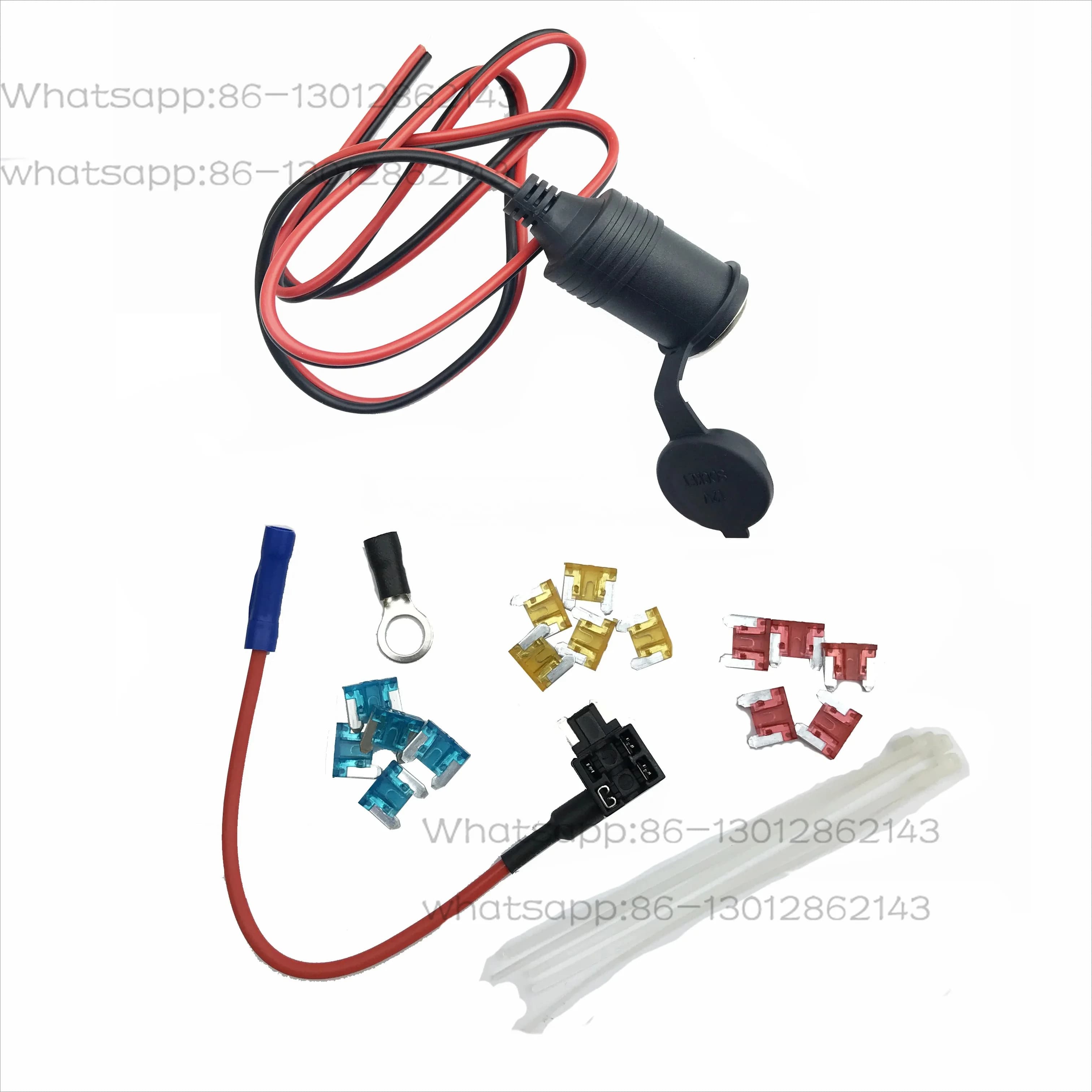 Car power socket modification fuse holder with fuse 5A10A15A, cable tie
