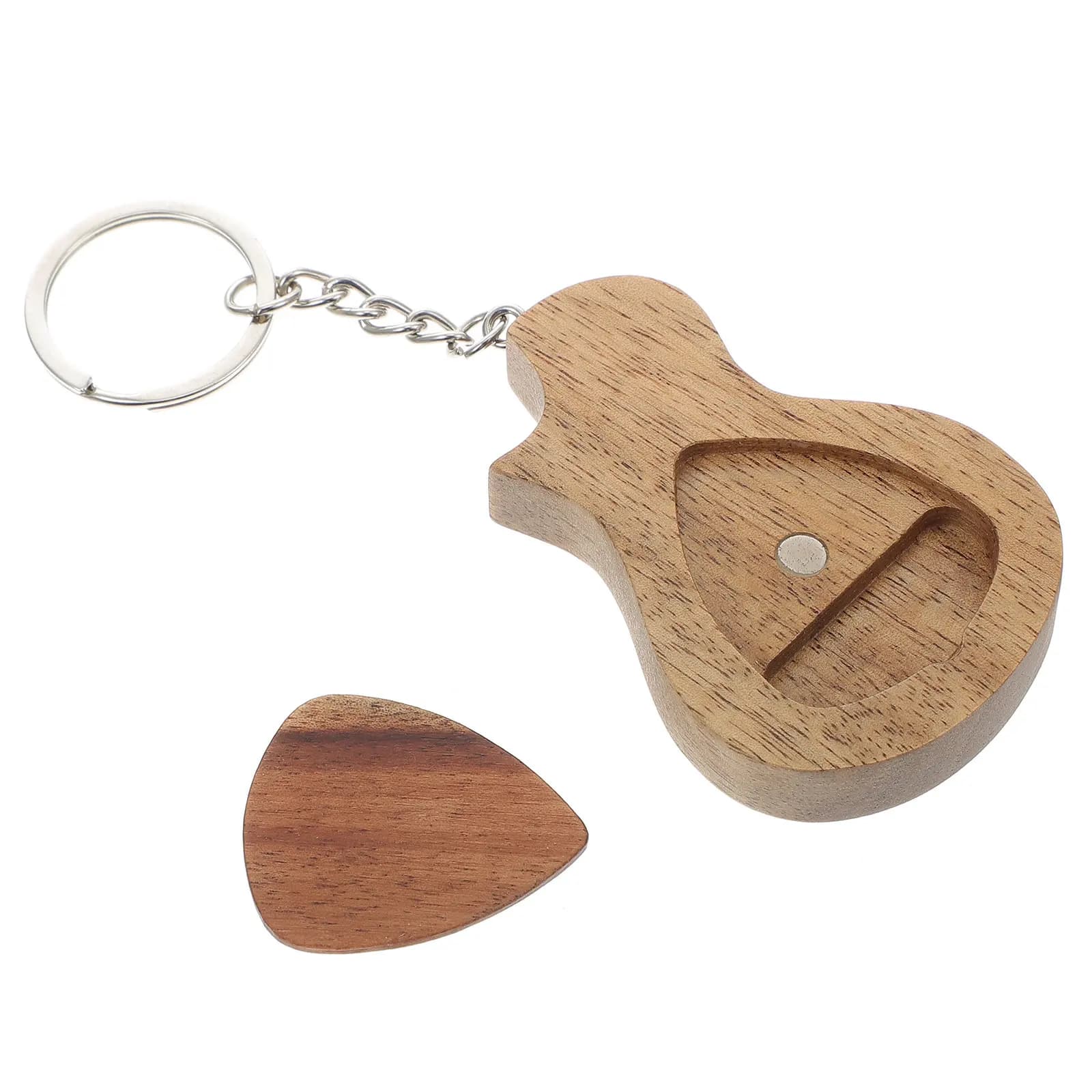 Guitar Picks with Case Keychain Keyring Holder Container Plectrum Storage Acoustic