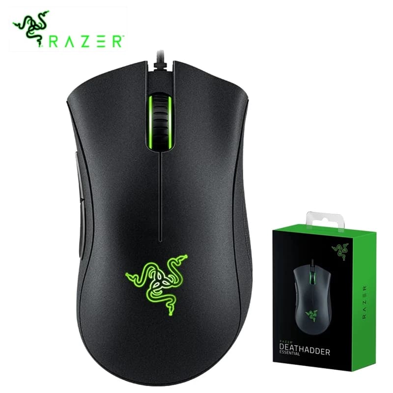 Original Wired Play Mouse Razer DeathAdder Essential Optical Sensor 6400 DPI 5 Independent Buttons for Laptop Gamer