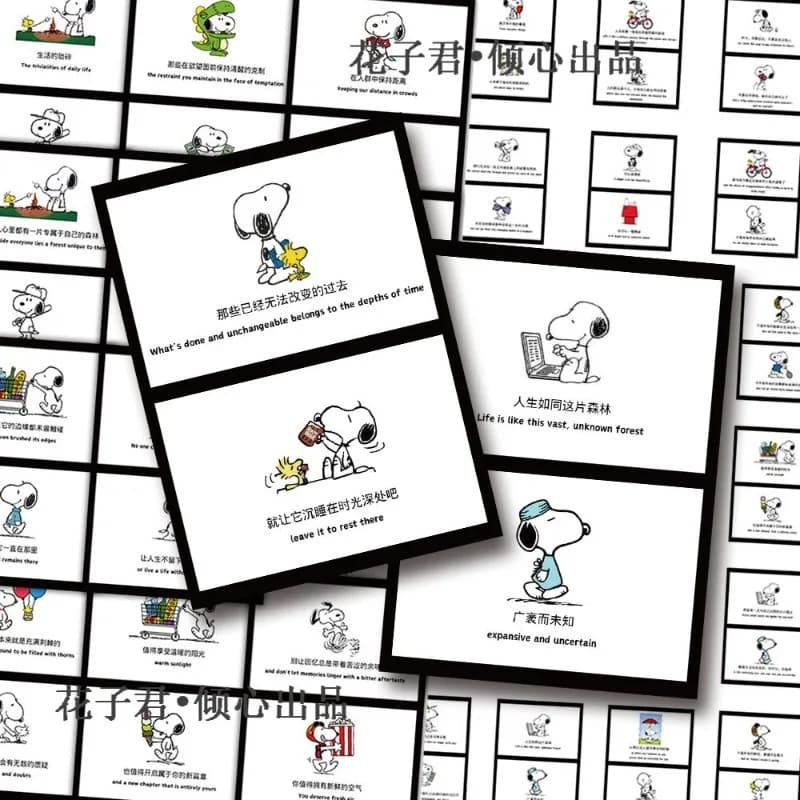 60 pz/set Snoopy Guarigione Testo Adesivi Creativo Kawaii Cartoon FAI DA TE Desktop Notebook Planner Decorazione Adesivi Impermeabili