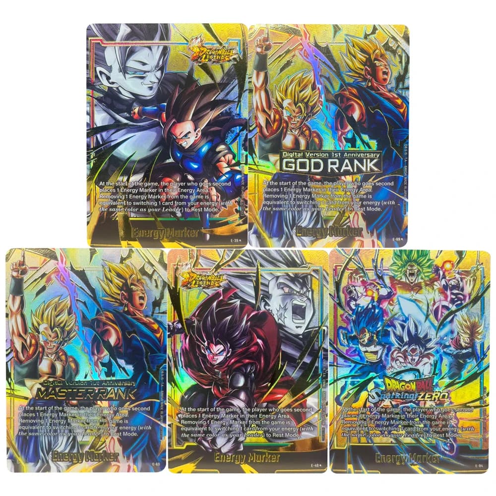 Dragon Ball Collection Cards Son Goku Majin Buu Broli Energy Marker Card DIY High Quality Self Made Game Anime Cards Gift Toy