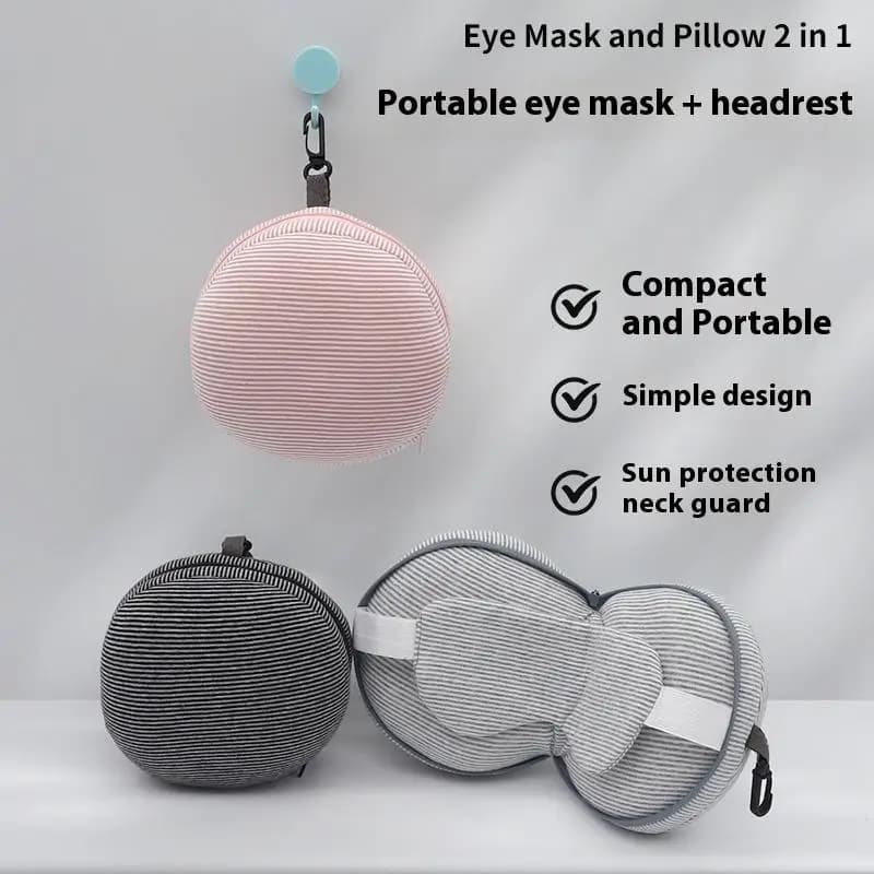 Cuscino per il collo portatile 2 in 1 Maschera per dormire multifunzione Copertura per gli occhi da viaggio Poggiagambe per volo Cuscino per dormire per pisolino da ufficio in aereo
