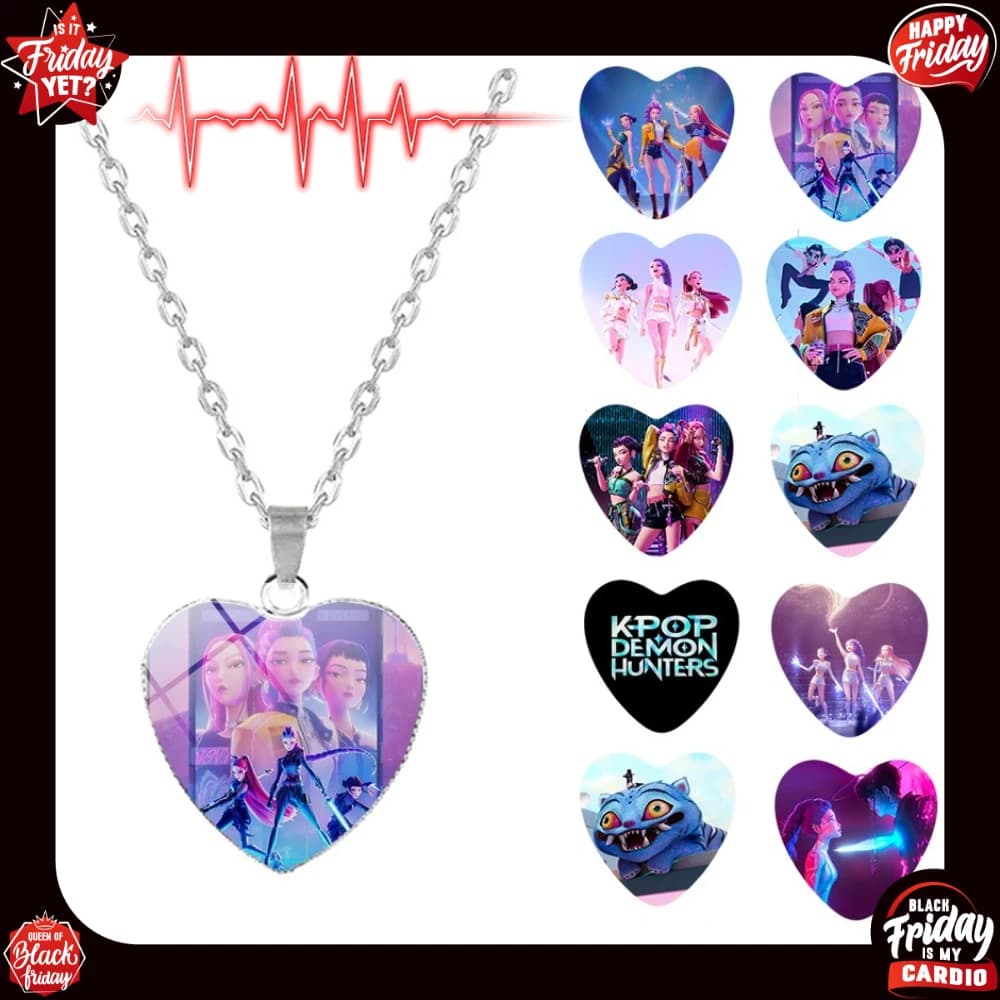 Nuovi Accessori Anime K-pop, Collana con Ciondolo a Cuore Devil Hunter, Collana Portafortuna, Regalo di Compleanno per Ragazze