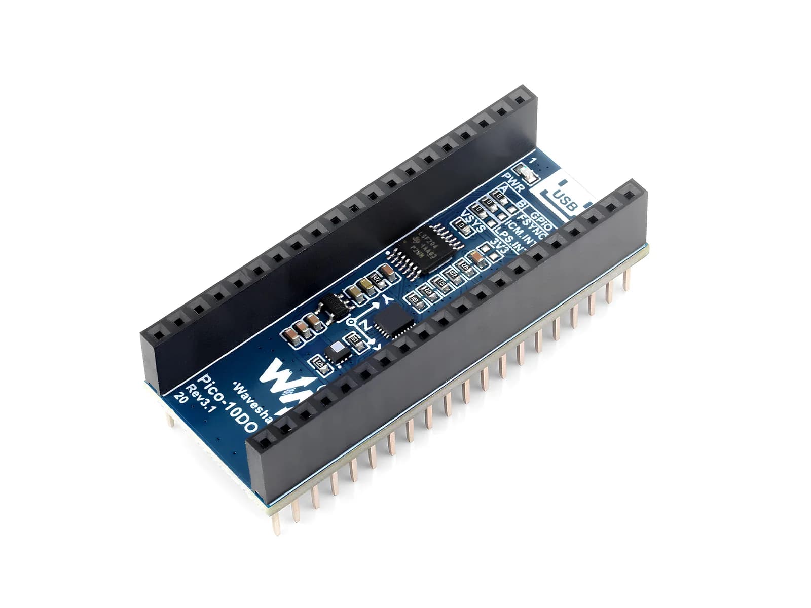 Waveshare 10-DOF IMU Sensor Module for Raspberry Pi Pico, onboard ICM20948 and LPS22HB chip