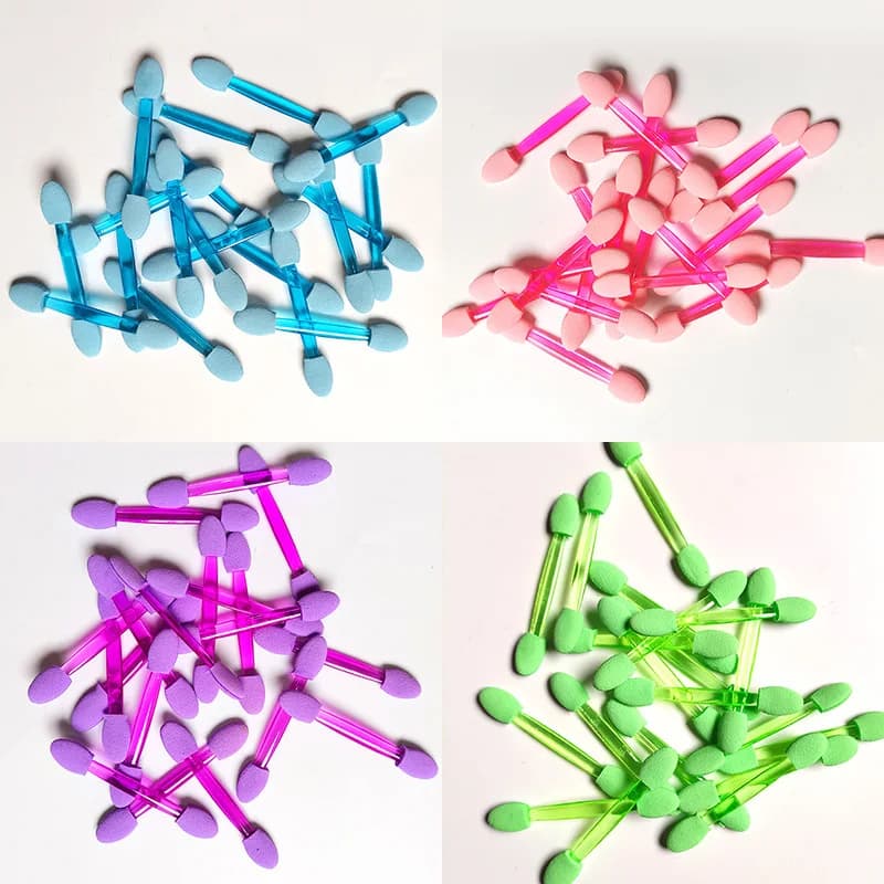20 disposable double-sided eye shadow applicators with different lengths and shapes, shading brushes, makeup applicators