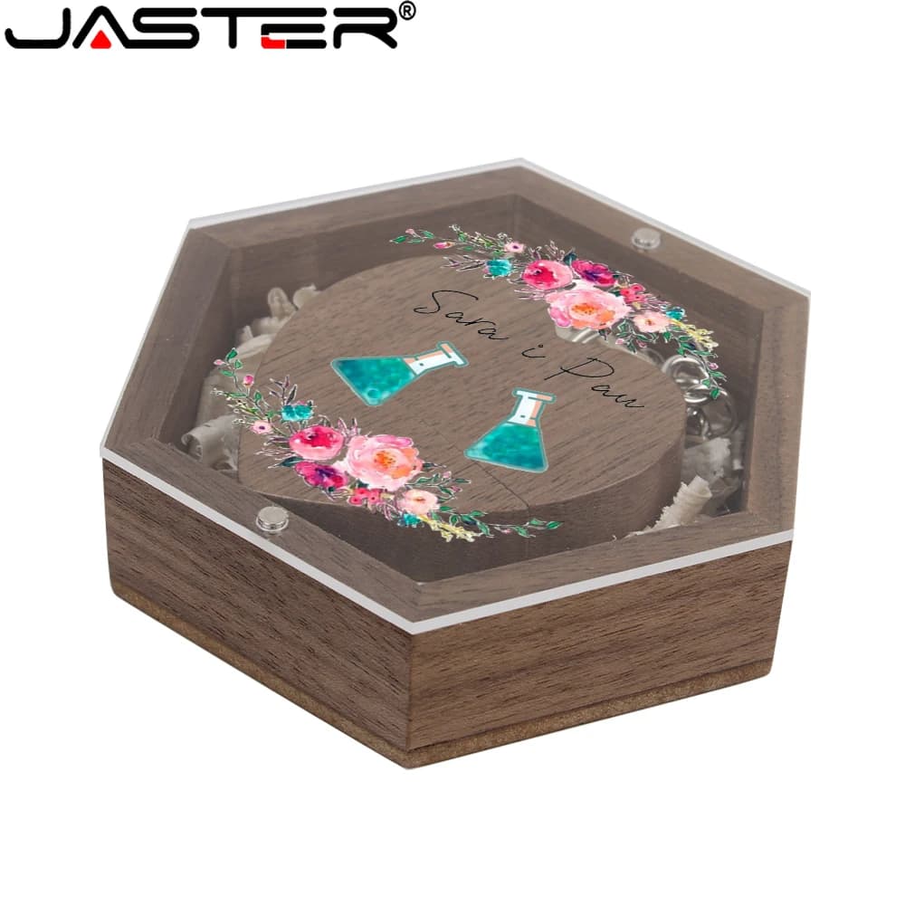Logo personalizzato gratuito Chiavetta USB Stampa a colori Pen Drive Coperchio trasparente Scatola Memory Stick Dispositivo di archiviazione Pendrive 128 GB 64 GB