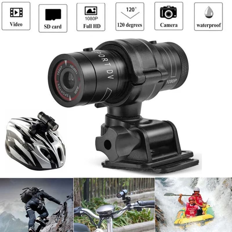 Mini Sport DV Action Camera 1080P Full HD Waterproof Helmet Flashlight Ideal for Bike Cycle Motorcycle - Sports Camcorder