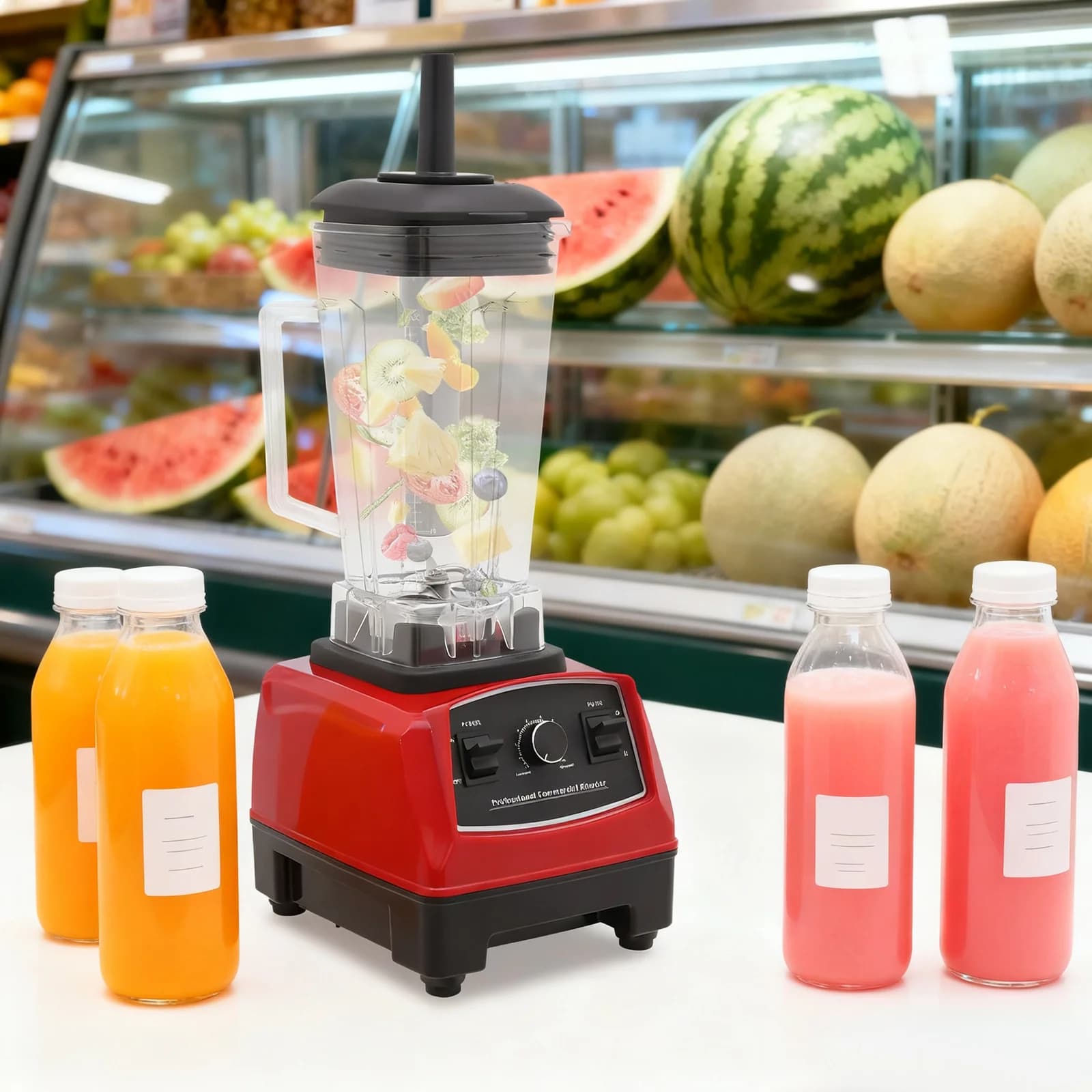 Frullatore Commerciale da 2200W, 68oz 2L, Lama in Acciaio, Autopulente, Professionale per Frullati e Ghiaccio Tritato, per Uso Domestico e in Cucina