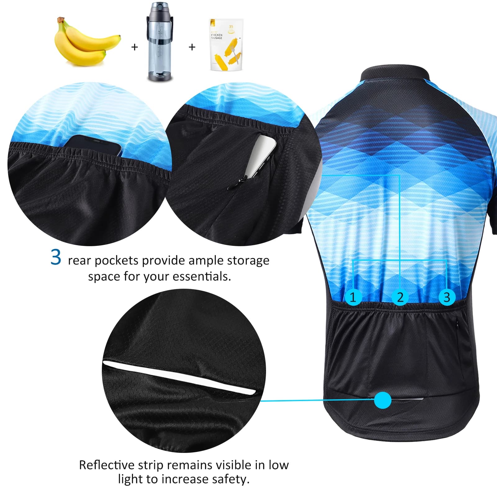 men's Knit Lixada Men's Cycling Knitwear Short Sleeved Breathable Bike Shirt and Padded Shorts