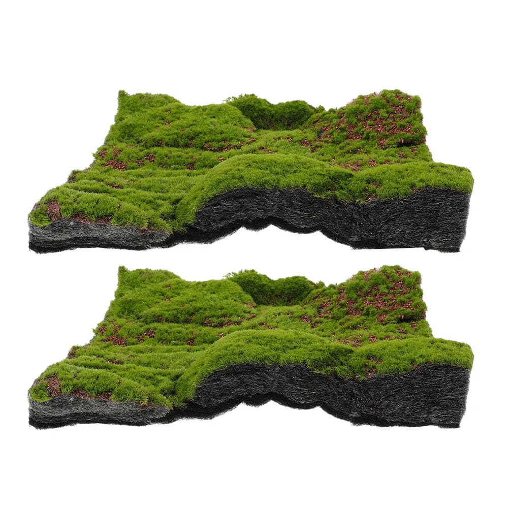 2Pcs Synthetic Moss Mat Artificial Grass Carpet Realistic Simulation Moss Rug for Indoor Outdoor Garden Balcony Patio Decoration