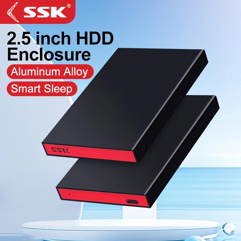Custodia per HDD SSK Adattatore da SATA a USB 3.0 da 2,5 Custodia per disco rigido in alluminio Custodia per disco rigido HDD da 5 Gbps Supporto UASP per PC portatile