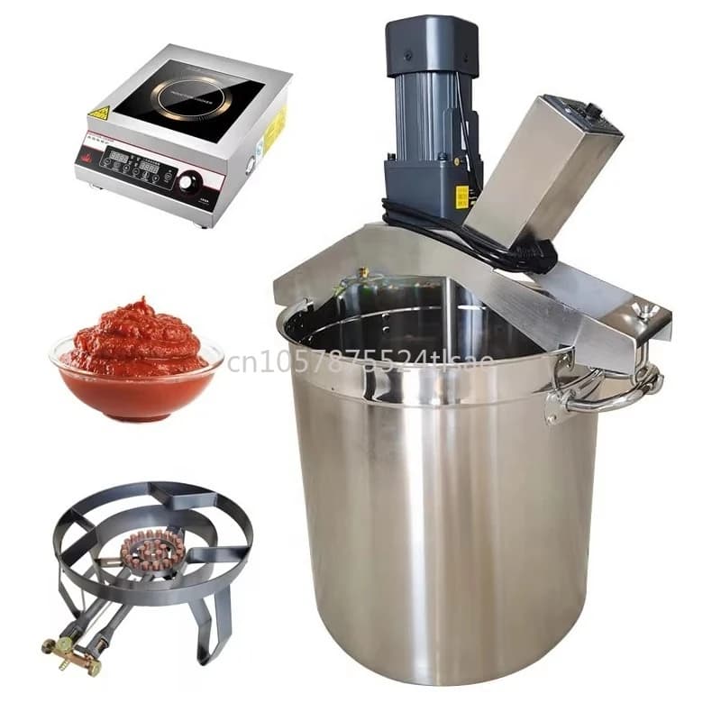 100L Cooking & Mixing Machine for Peperoni and Tomato Sauce, Soup & Hot Pot, Pasta & Jam Kettle with Blender