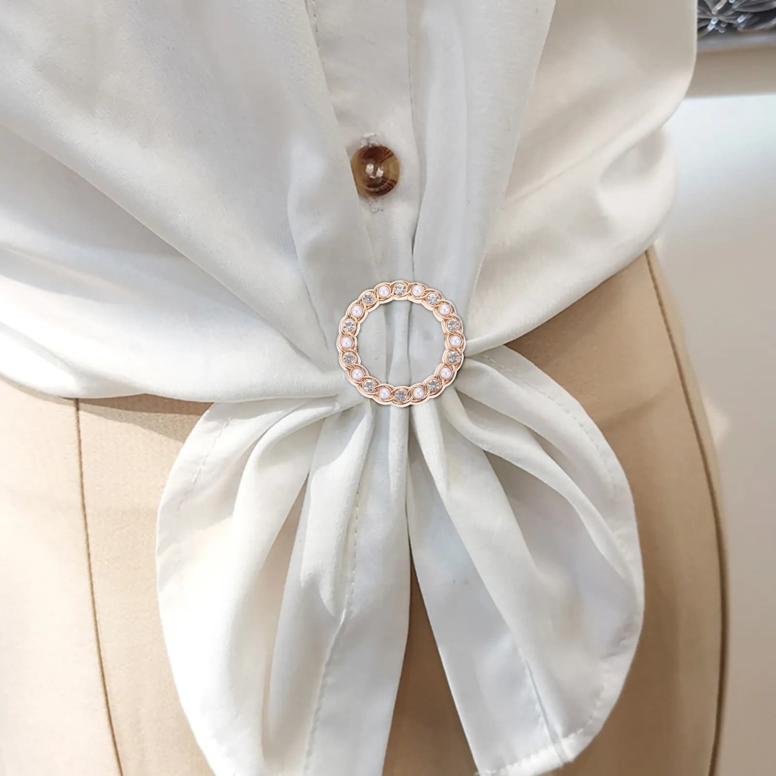 2 Pezzi Fibbie Rotonde Vuote in Lega per Cintura, Fibbie Annodate per Decorazione T-shirt, Sciarpe, Scialli, Camicette