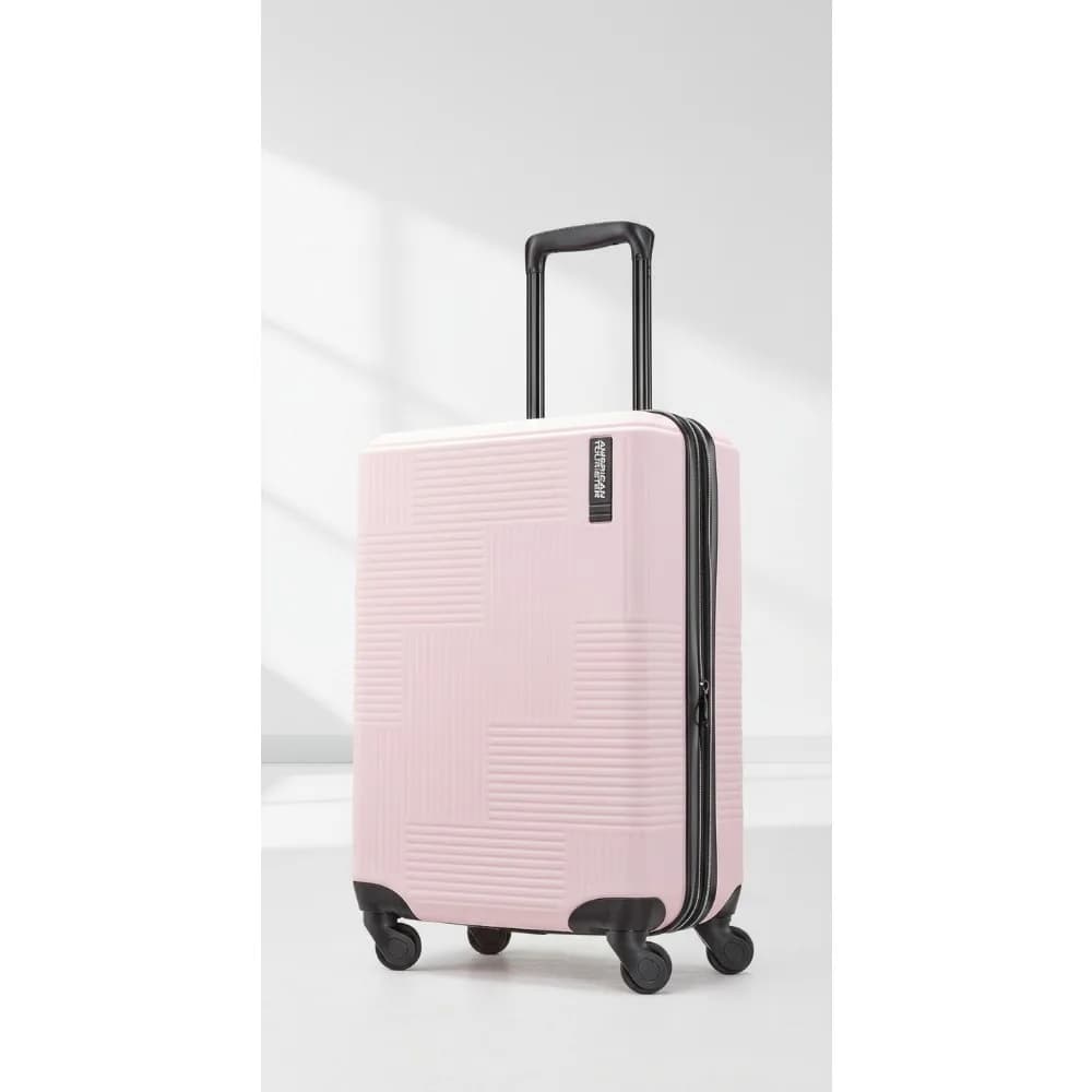 Bagaglio a mano rigido espandibile con ruote girevoli, fard rosa, 21 pollici - leggero e resistente per i viaggi delle donne