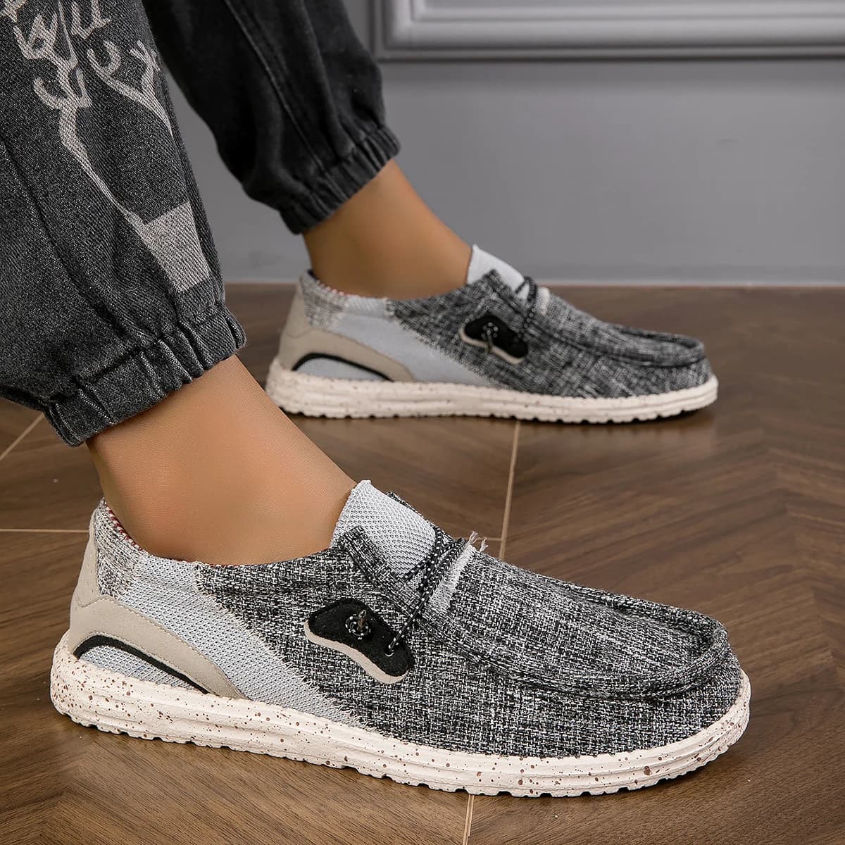 Men's Loafers Lightweight Comfortable Wide-Size Casual Sport Shoes for All Seasons Daily Wear Flat-Soled Men's Footwear